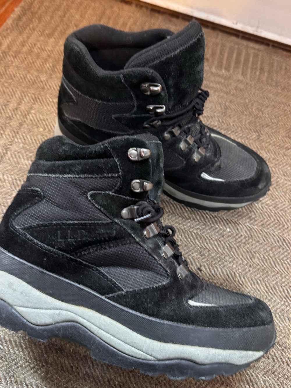 L.L. Bean Black Suede and Textile Women's Hiking Boots